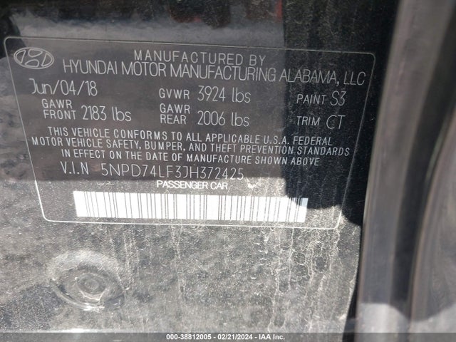 Hyundai ELANTRA SE 2018 5NPD74LF3JH372425 Image 9