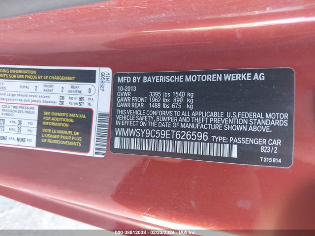 2014 MINI ROADSTER WMWSY9C59ET626596 Photo 8