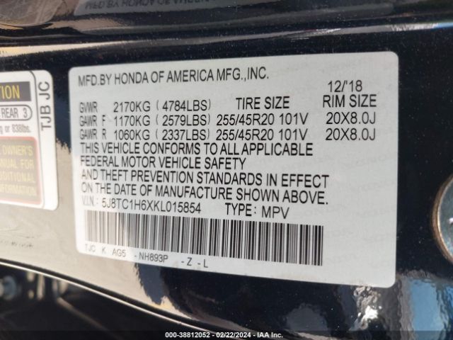 5J8TC1H6XKL015854 Acura Rdx A-spec Package