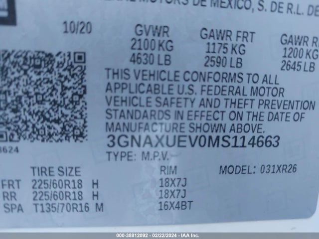Chevrolet Equinox Awd Lt 2021 3GNAXUEV0MS114663 Image 9