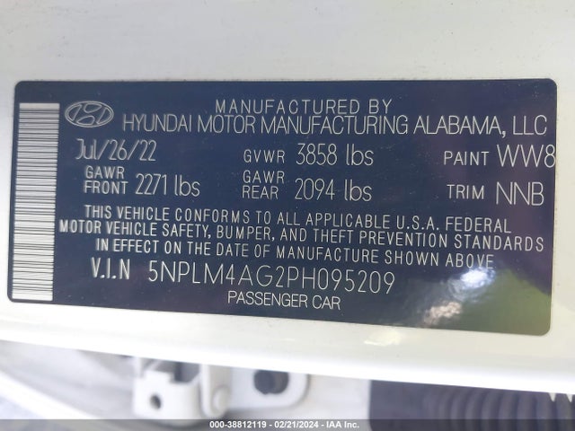 Hyundai ELANTRA SEL 2023 5NPLM4AG2PH095209 Image 9
