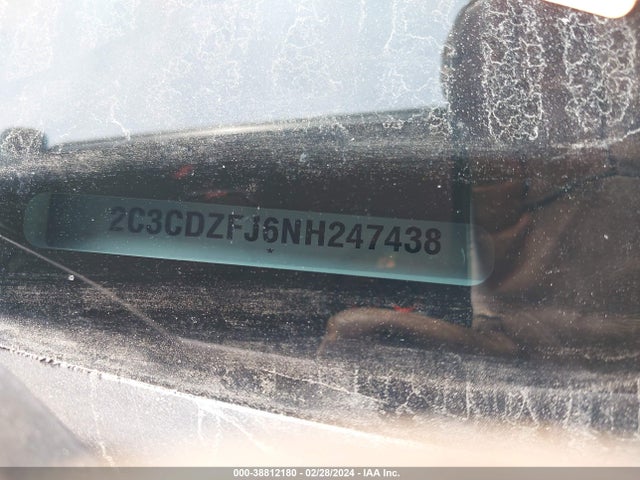 38812180 :رقم المزاد ، 2C3CDZFJ6NH247438 vin ، 2022 Dodge Challenger R/t Scat Pack مزاد بيع