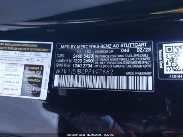 W1K1J5JB0PF197862 Mercedes-Benz E 450