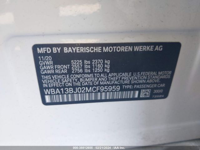 2021 BMW 5 SERIES WBA13BJ02MCF95959 Photo 8