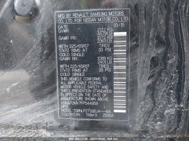Nissan ROGUE S 2015 KNMAT2MV7FP544959 Image 9