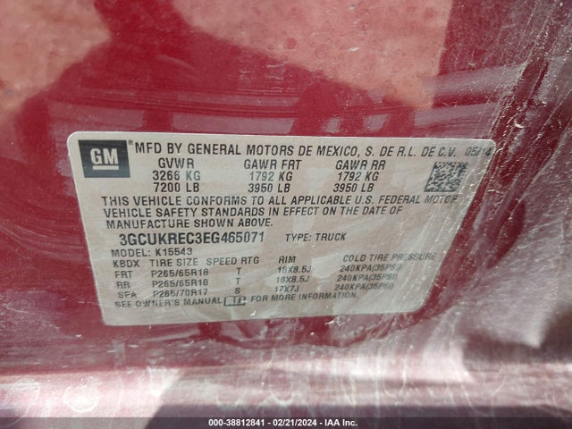 Chevrolet Silverado 1500 2lt 2014 3GCUKREC3EG465071 Image 9