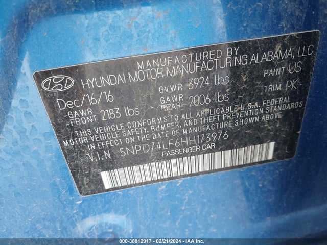 Hyundai ELANTRA SE 2017 5NPD74LF6HH173976 Image 9