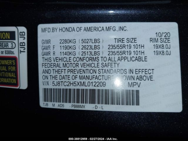 5J8TC2H5XML012209 Acura Rdx Technology Package