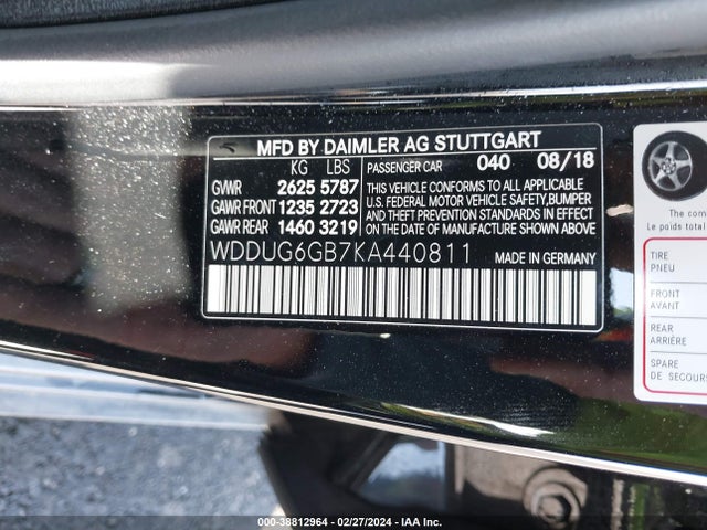 WDDUG6GB7KA440811 Mercedes-Benz S 450