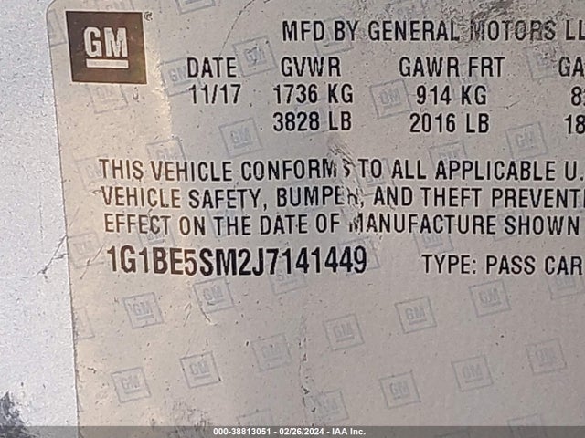 Chevrolet Cruze Lt Auto 2018 1G1BE5SM2J7141449 Image 9