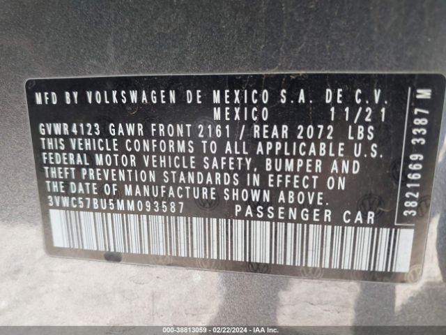 2021 VOLKSWAGEN JETTA 3VWC57BU5MM093587 Photo 8