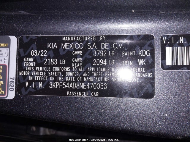 KIA Forte Gt-line 2022 3KPF54AD8NE470053 Image 9