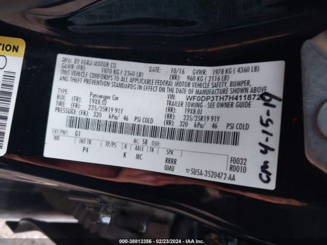 WF0DP3TH7H4118726 Ford FOCUS RS