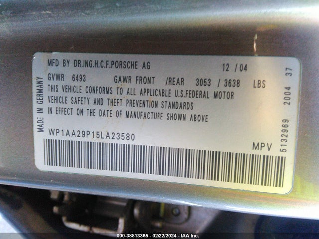 2005 PORSCHE CAYENNE WP1AA29P15LA23580 Photo 8