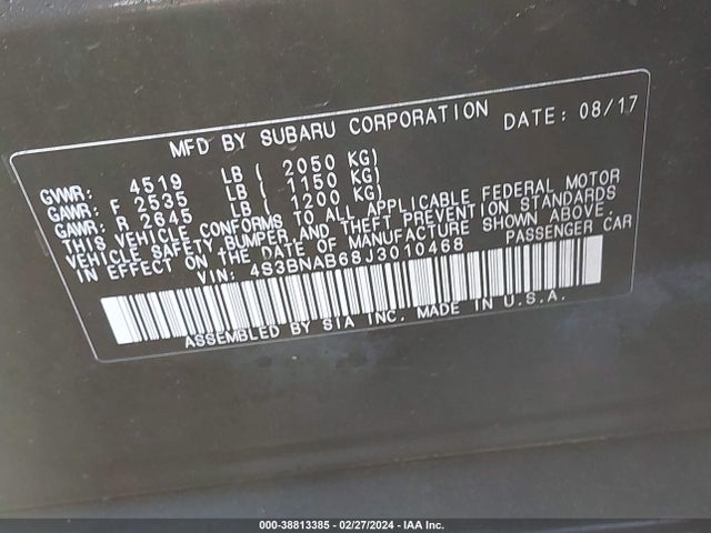4S3BNAB68J3010468 Subaru Legacy 2.5i