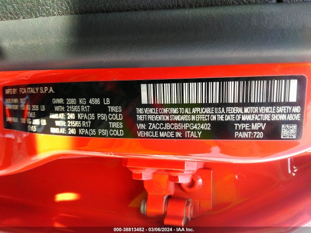 ZACCJBCB5HPG42402 Jeep Renegade Trailhawk 4x4