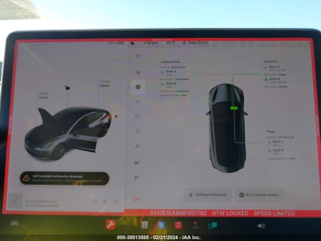 5YJ3E1EA8MF051792 Tesla Model 3 Standard Range Plus Rear-wheel Drive