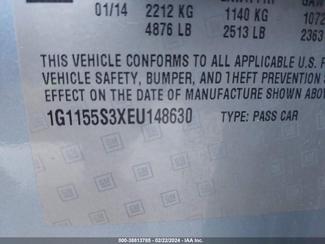 Chevrolet IMPALA 2LZ 2014 1G1155S3XEU148630 Image 9