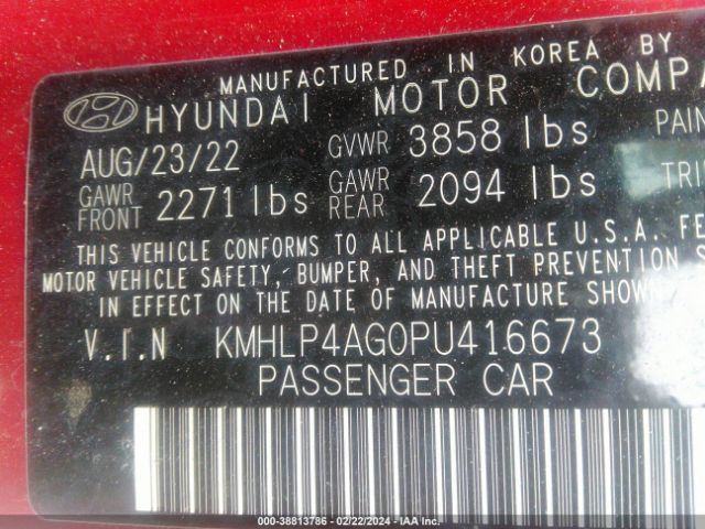 KMHLP4AG0PU416673 Hyundai Elantra Limited