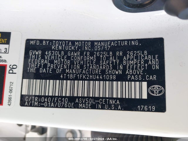 Toyota CAMRY LE 2017 4T1BF1FK2HU441098 Image 9