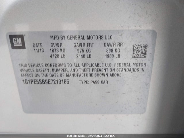 Chevrolet Cruze 2lt Auto 2014 1G1PE5SB9E7219185 Image 9