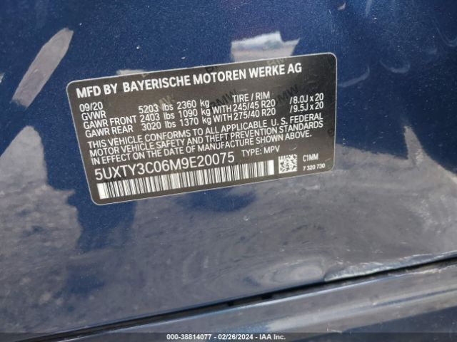 5UXTY3C06M9E20075 BMW X3 Sdrive30i