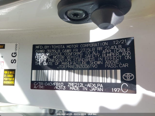 Toyota COROLLA LE 2022 JTDEPMAE3N3006190 Image 9
