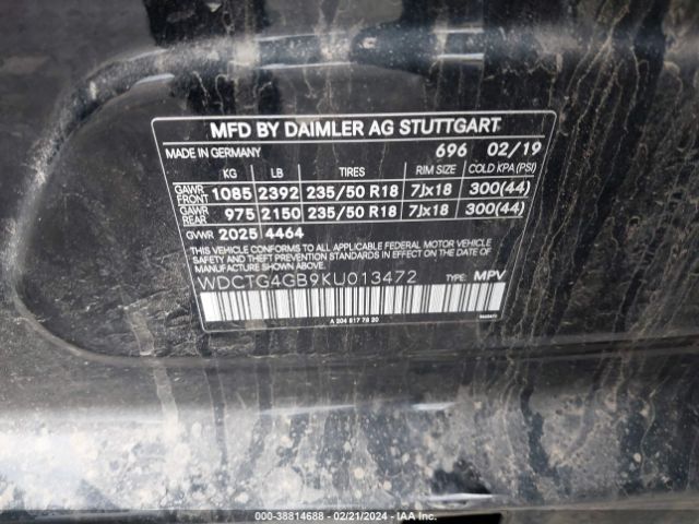 WDCTG4GB9KU013472 Mercedes-Benz Gla 250 4matic