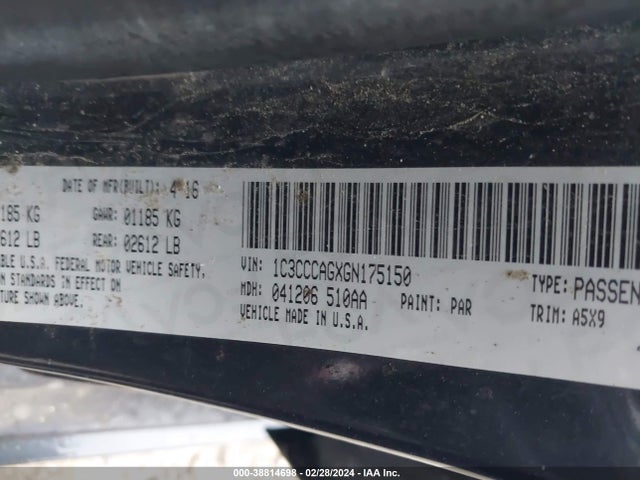 Chrysler 200 Limited 2016 1C3CCCAGXGN175150 Image 9