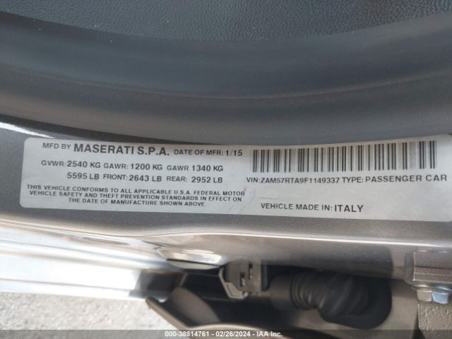 ZAM57RTA9F1149337 Maserati Ghibli S Q4