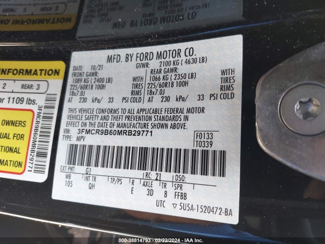 Ford Bronco Sport Big Bend 2021 3FMCR9B60MRB29771 Image 9