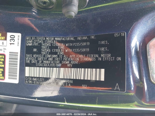 Toyota Sienna Se 8 Passenger 2018 5TDXZ3DCXJS951847 Image 9