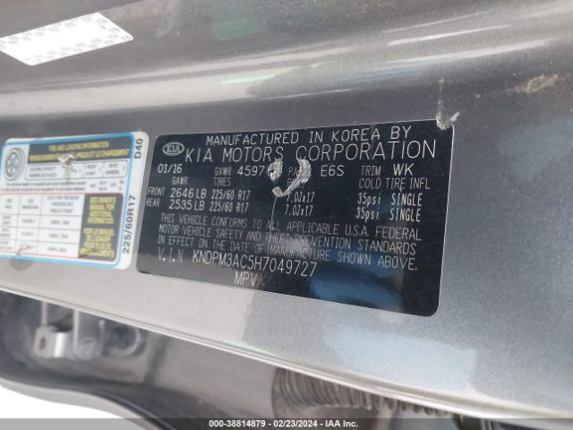 KNDPM3AC5H7049727 KIA Sportage Lx