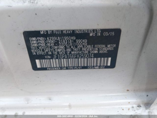 JF1GPAT66FH259074 Subaru Impreza 2.0i Sport Premium