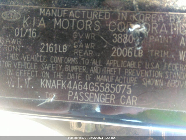 KIA FORTE LX 2016 KNAFK4A64G5585075 Image 9
