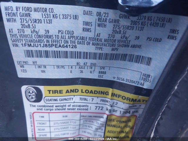 Ford Expedition Xlt 2023 1FMJU1J85PEA64126 Image 9