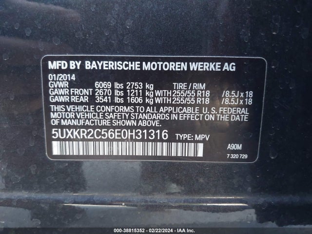 BMW X5 Sdrive35i 2014 5UXKR2C56E0H31316 Image 9