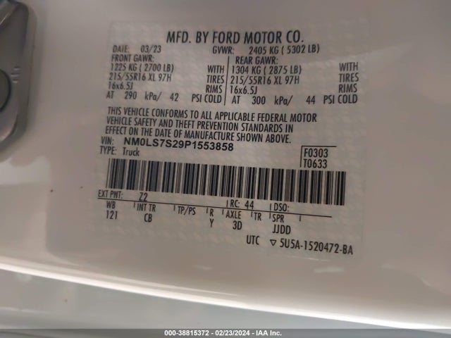 Ford Transit Connect Xl Cargo Van 2023 NM0LS7S29P1553858 Image 9