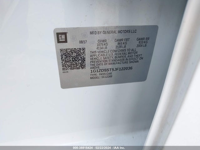 Chevrolet MALIBU LT 2018 1G1ZD5ST5JF122036 Image 9