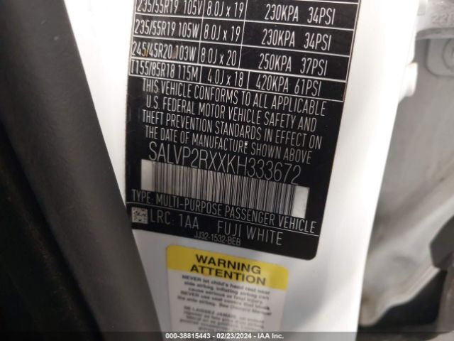 SALVP2RXXKH333672 Land Rover Range Rover Evoque Se/se Premium