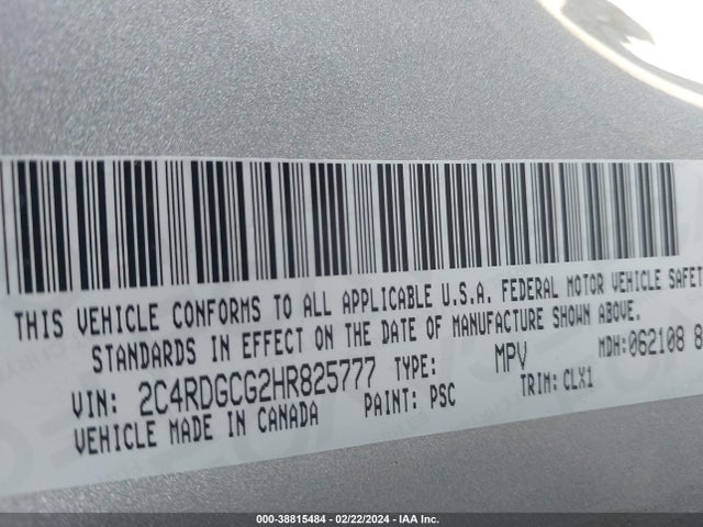 Dodge Grand Caravan Sxt 2017 2C4RDGCG2HR825777 Image 9