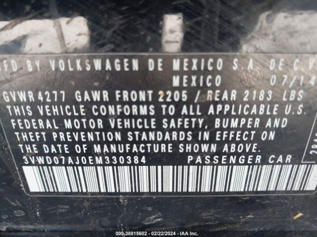 3VWD07AJ0EM330384 Volkswagen Jetta 1.8t Se