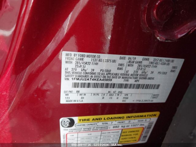 1FMJU2AT4KEA45859 Ford Expedition Limited