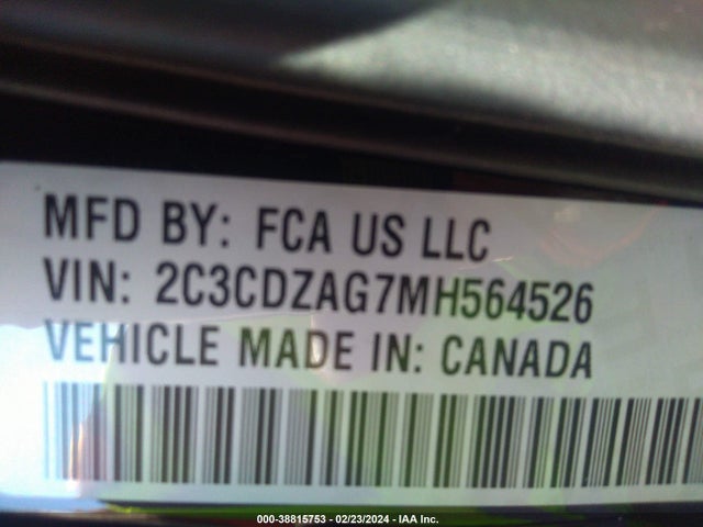 Dodge Challenger Sxt 2021 2C3CDZAG7MH564526 Image 9