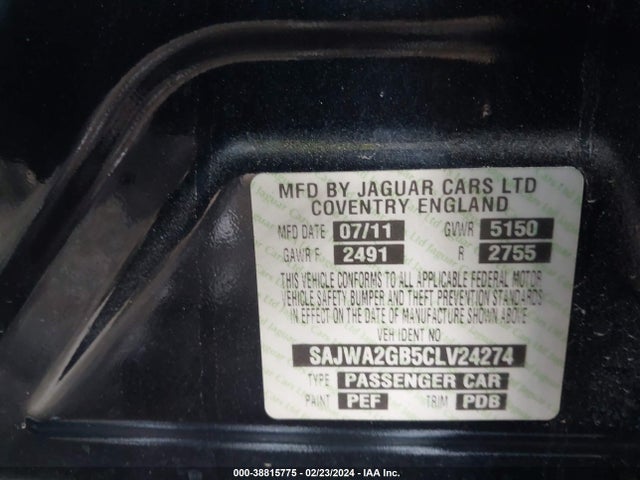 2012 JAGUAR XJ SAJWA2GB5CLV24274 Photo 8