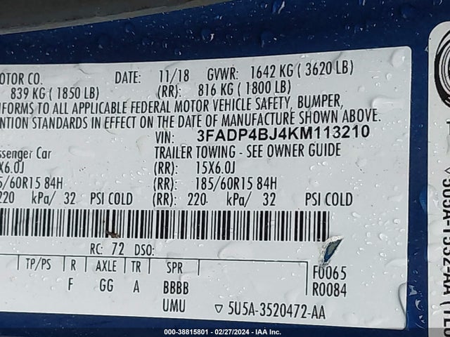 Ford FIESTA SE 2019 3FADP4BJ4KM113210 Image 9