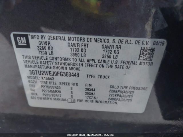 3GTU2WEJ9FG363448 GMC Sierra 1500 Denali