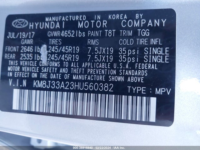 Hyundai Tucson Value 2017 KM8J33A23HU560382 Image 9