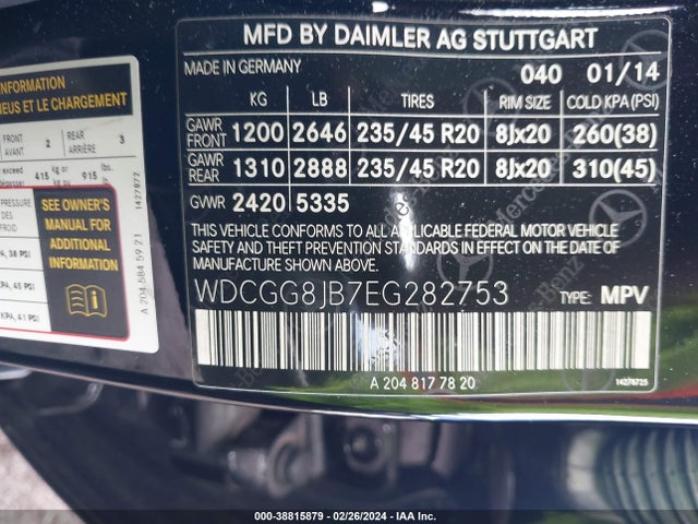 WDCGG8JB7EG282753 Mercedes-Benz Glk 350 4matic