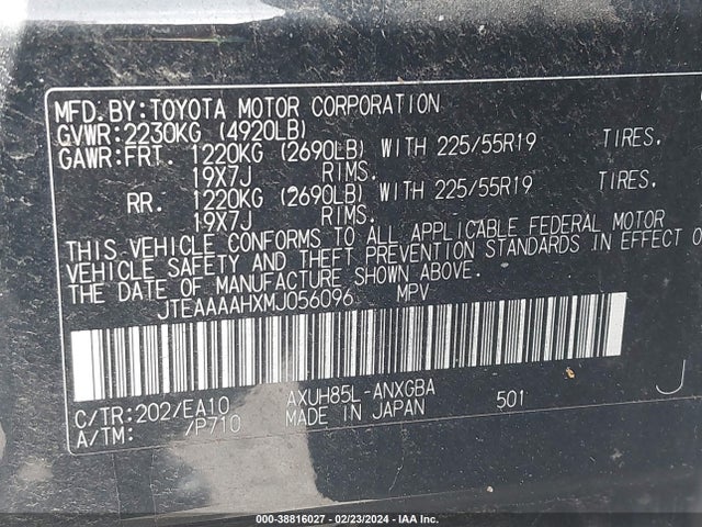 Toyota Venza Xle 2021 JTEAAAAHXMJ056096 Image 9